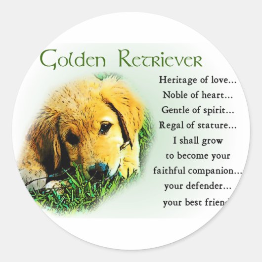 Golden Retriever Geschenke Runder Aufkleber (Vorderseite)