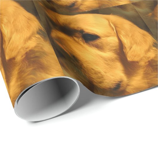 Golden retriever geschenkpapier (Rolleneckpunkt)