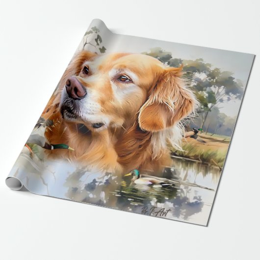 Golden Retriever Geschenkpapier (Ungerollt)
