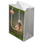 Golden Retriever Geschenktasche Mittlere Geschenktüte (Vorderseite Schrägansicht)