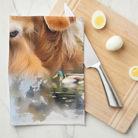 Golden Retriever Geschirrtuch (Viertel Falte)