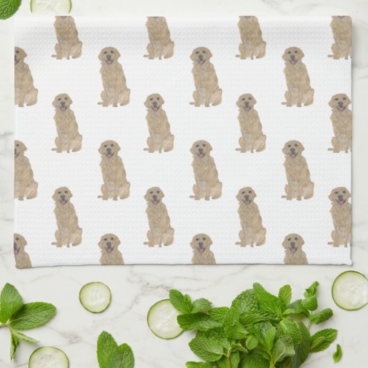 Golden Retriever Geschirrtuch (Gefaltet)