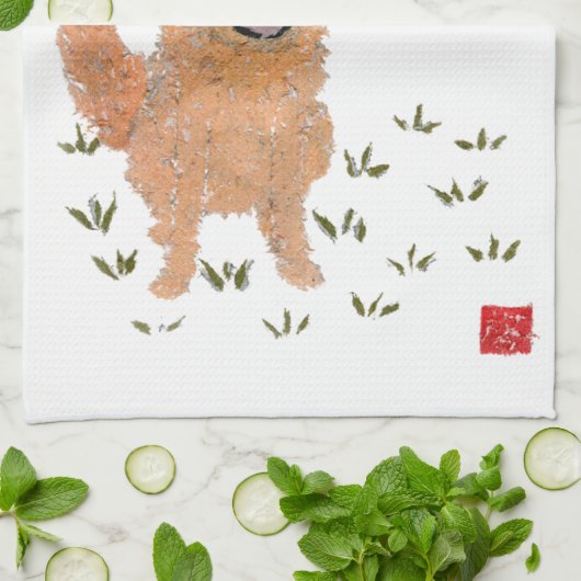 Golden retriever geschirrtuch (Gefaltet)