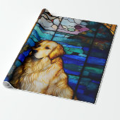 Golden Retriever gestanztes Glass Muster Hund Geschenkpapier (Ungerollt)