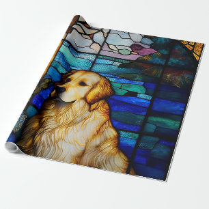 Golden Retriever gestanztes Glass Muster Hund Geschenkpapier