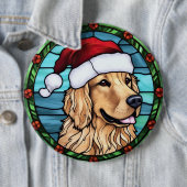 Golden Retriever gesteinigtes Glass Weihnachten Button (Beispiel)