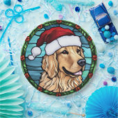 Golden Retriever gesteinigtes Glass Weihnachten Pappteller (Party)