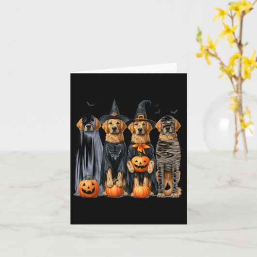 Golden Retriever Ghost Dog Halloween Karte (Gelbe Blume)