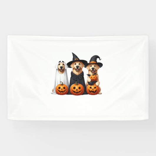 Golden Retriever Ghost Halloween Hundeliebhaber Banner (Horizontal)