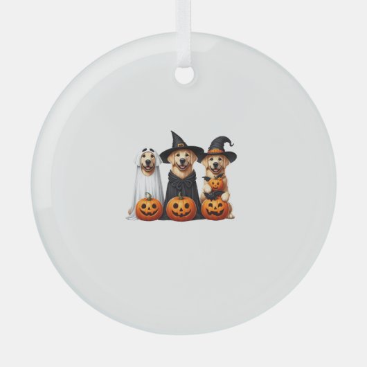 Golden Retriever Ghost Halloween Hundeliebhaber Ornament Aus Glas (Vorderseite)