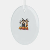 Golden Retriever Ghost Halloween Hundeliebhaber Ornament Aus Glas (Vorderseite links)