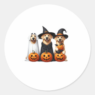 Golden Retriever Ghost Halloween Hundeliebhaber Runder Aufkleber