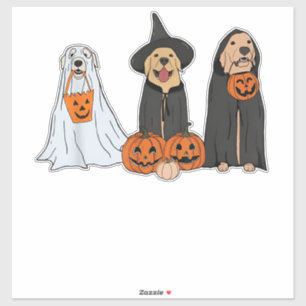 Golden Retriever Ghost Halloween Trick oder Treat  Aufkleber