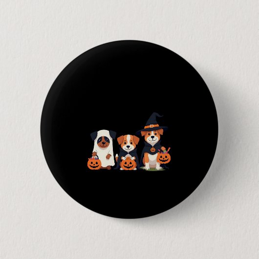 Golden Retriever Ghost Halloween Trick oder Treat Button (Vorderseite)