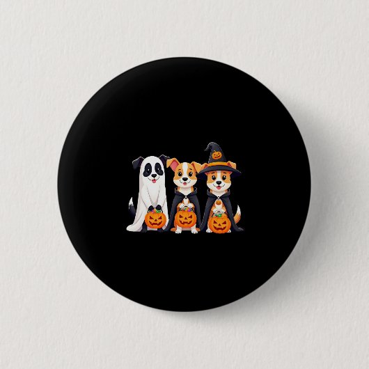 Golden Retriever Ghost Halloween Trick oder Treat  Button (Vorderseite)