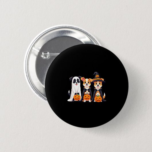 Golden Retriever Ghost Halloween Trick oder Treat  Button (Vorne & Hinten)