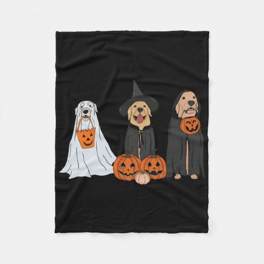 Golden Retriever Ghost Halloween Trick oder Treat Fleecedecke (Vorderseite)