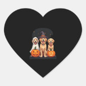 Golden Retriever Ghost Halloween Trick oder Treat  Herz-Aufkleber (Vorderseite)