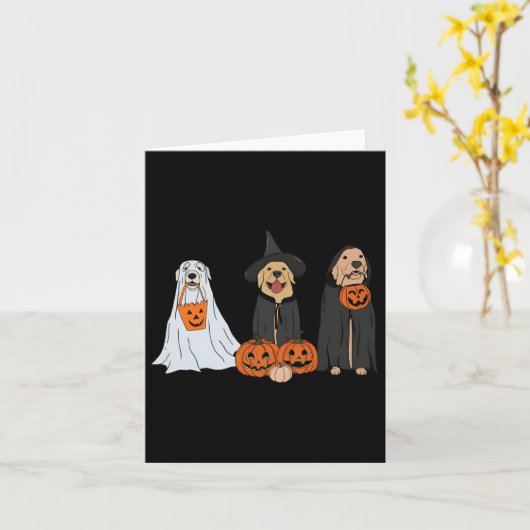 Golden Retriever Ghost Halloween Trick oder Treat  Karte (Gelbe Blume)