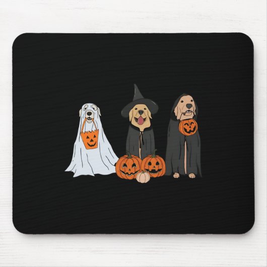 Golden Retriever Ghost Halloween Trick oder Treat Mousepad (Vorne)