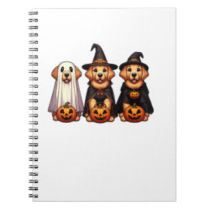 Golden Retriever Ghost Halloween Trick oder Treat Notizblock