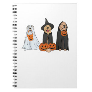 Golden Retriever Ghost Halloween Trick oder Treat  Notizblock