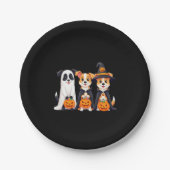 Golden Retriever Ghost Halloween Trick oder Treat  Pappteller (Vorderseite)