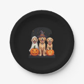 Golden Retriever Ghost Halloween Trick oder Treat  Pappteller (Vorderseite)