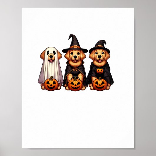 Golden Retriever Ghost Halloween Trick oder Treat  Poster (Vorne)