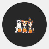 Golden Retriever Ghost Halloween Trick oder Treat Runder Aufkleber (Vorderseite)