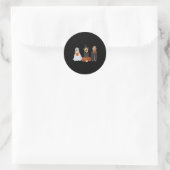 Golden Retriever Ghost Halloween Trick oder Treat Runder Aufkleber (Tasche)