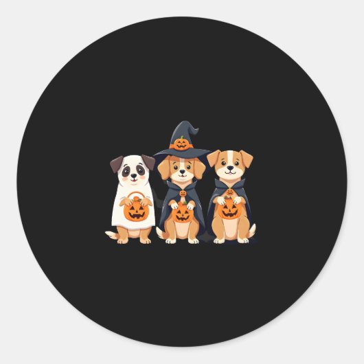 Golden Retriever Ghost Halloween Trick oder Treat  Runder Aufkleber (Vorderseite)
