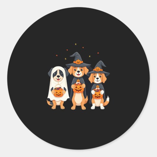Golden Retriever Ghost Halloween Trick oder Treat  Runder Aufkleber (Vorderseite)