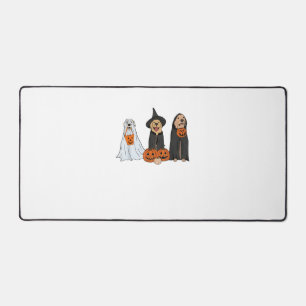 Golden Retriever Ghost Halloween Trick oder Treat Schreibtischunterlage