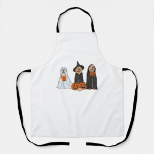 Golden Retriever Ghost Halloween Trick oder Treat Schürze