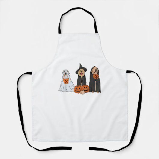 Golden Retriever Ghost Halloween Trick oder Treat Schürze (Vorderseite)