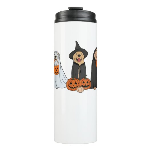Golden Retriever Ghost Halloween Trick oder Treat Thermosbecher (Vorderseite)
