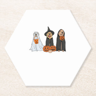 Golden Retriever Ghost Halloween Trick oder Treat  Untersetzer