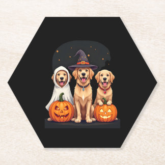 Golden Retriever Ghost Halloween Trick oder Treat  Untersetzer