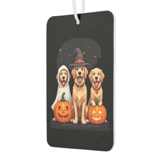 Golden Retriever Ghost Halloween Trick Or Treat Do Autolufterfrischer (Links)