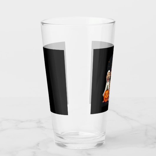 Golden Retriever Ghost Halloween Trick Or Treat Do Glas (Rechts)