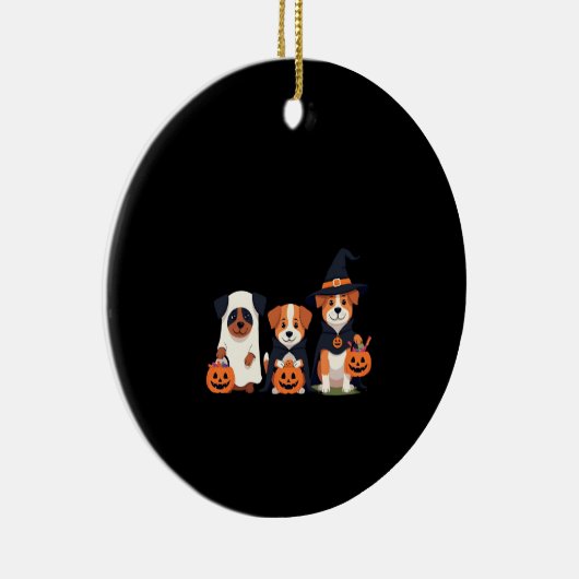 Golden Retriever Ghost Halloween Trick Or Treat Do Keramik Ornament (Rechts)