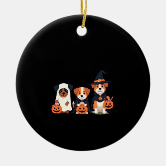 Golden Retriever Ghost Halloween Trick Or Treat Do Keramik Ornament (Vorne)