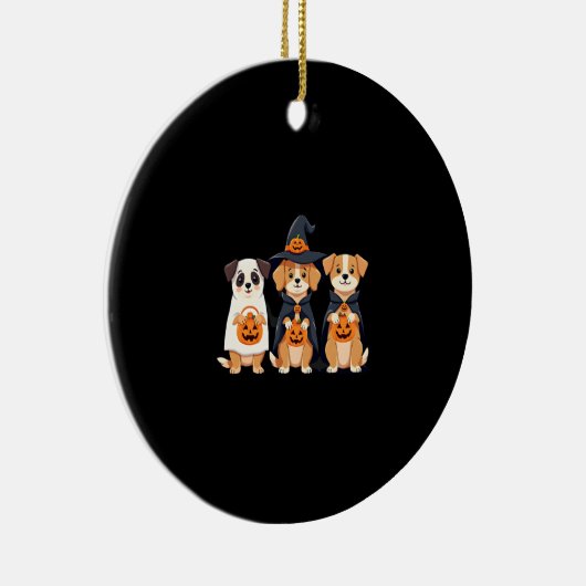 Golden Retriever Ghost Halloween Trick Or Treat Do Keramik Ornament (Rechts)