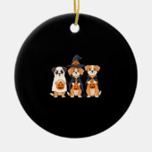 Golden Retriever Ghost Halloween Trick Or Treat Do Keramik Ornament (Vorne)