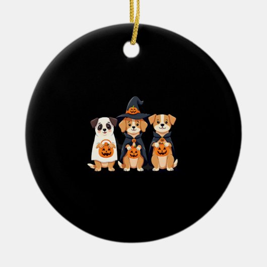 Golden Retriever Ghost Halloween Trick Or Treat Do Keramik Ornament (Vorne)