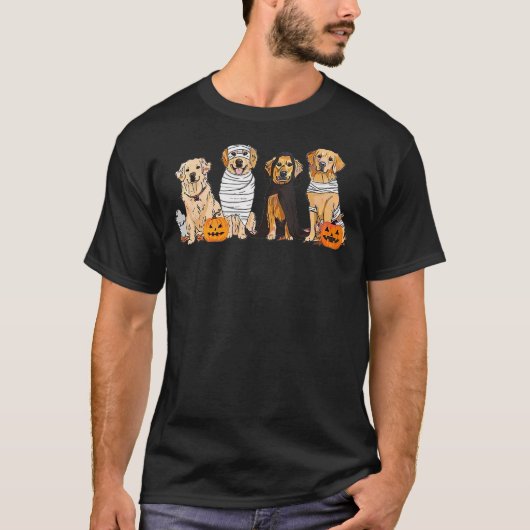 Golden Retriever Ghost Halloween Trick Or Treat Do T-Shirt (Vorderseite)