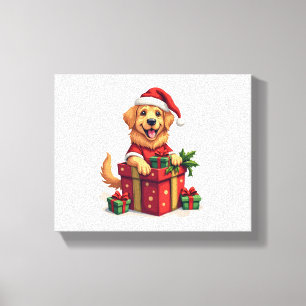 Golden Retriever Gift Wrap Leinwanddruck