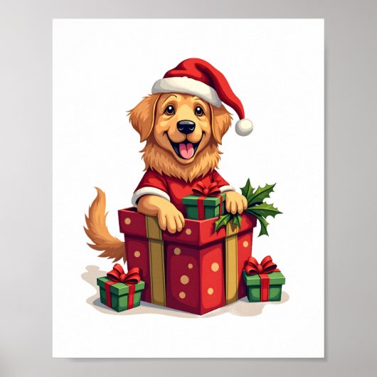 Golden Retriever Gift Wrap Poster (Vorne)