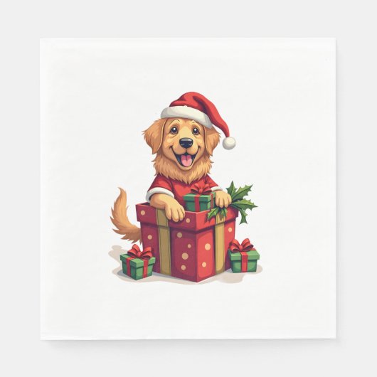 Golden Retriever Gift Wrap Serviette (Vorderseite)